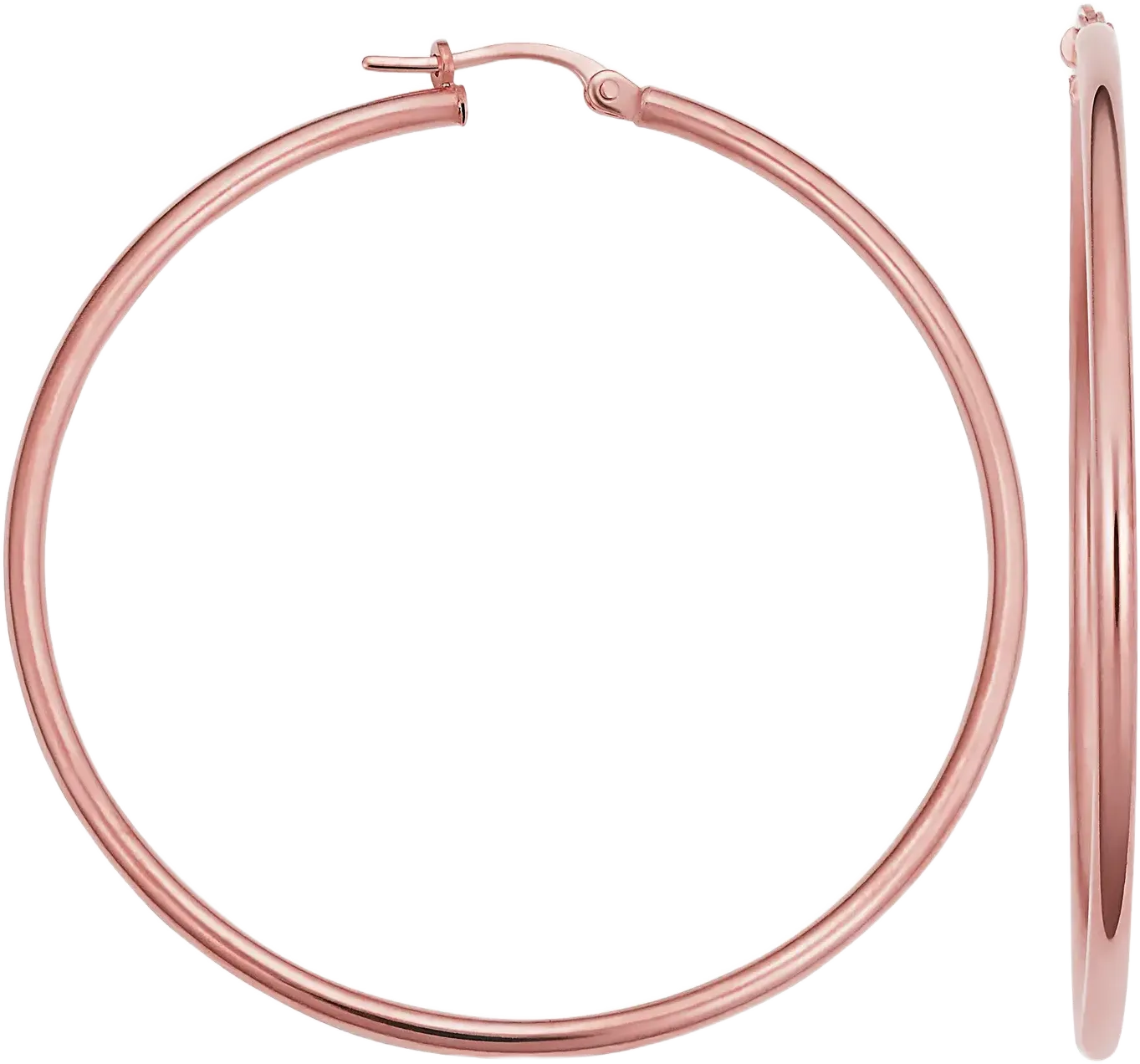 Oradina 14K Rose Gold Everything Large Hoop Earrings