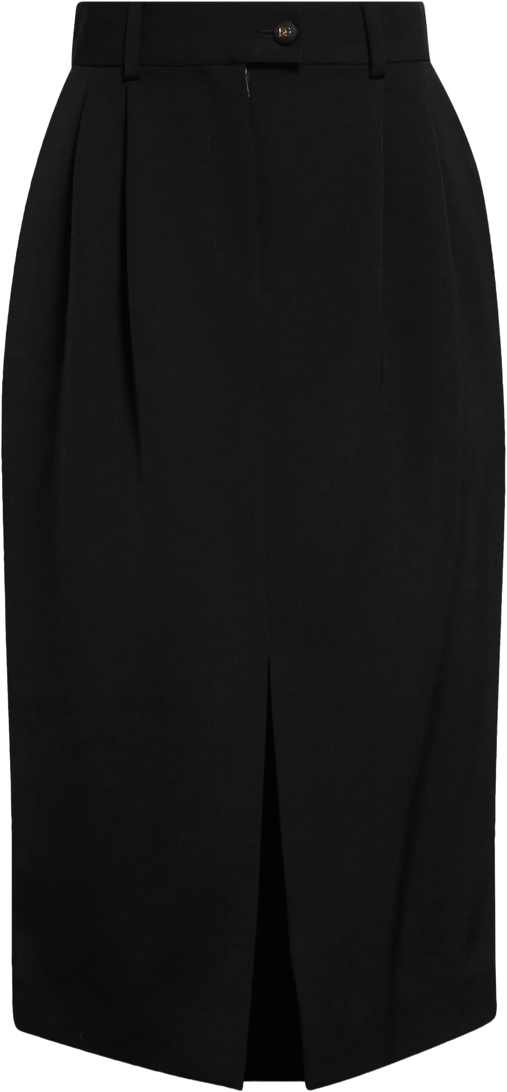 Dolce&Gabbana Pleated Virgin Wool Pencil Skirt