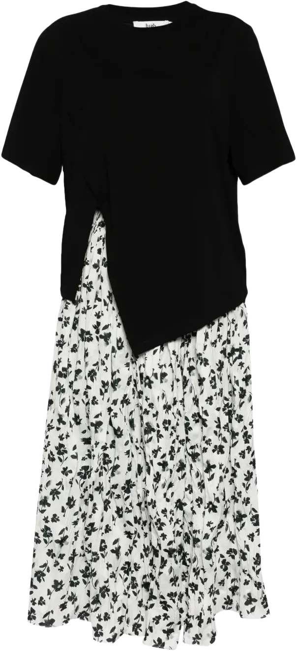 floral-print high-waisted skirt set