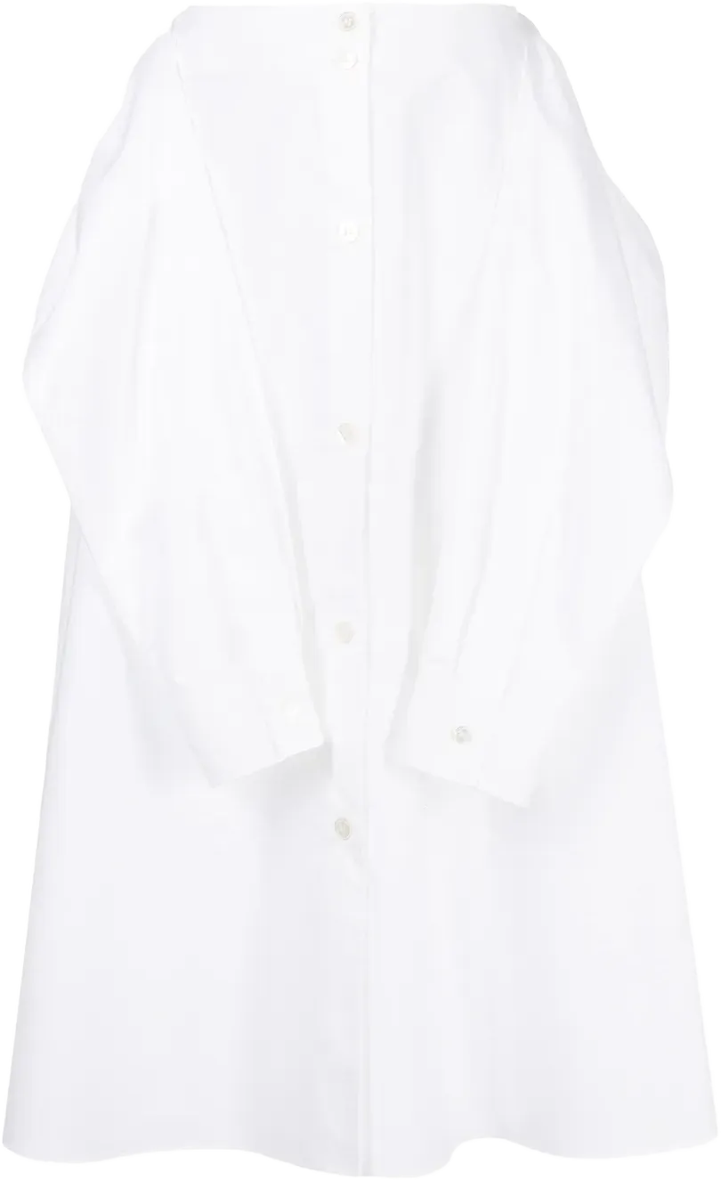 button-up sleeve-tie skirt