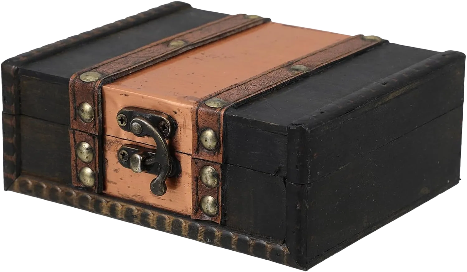 DECHOUS Vintage Wooden Keepsake Box Small Decorative Treasure Chest for Jewelry and Desktop Organization Rustic Storage for Keepsakes and Small Items Antique Finish