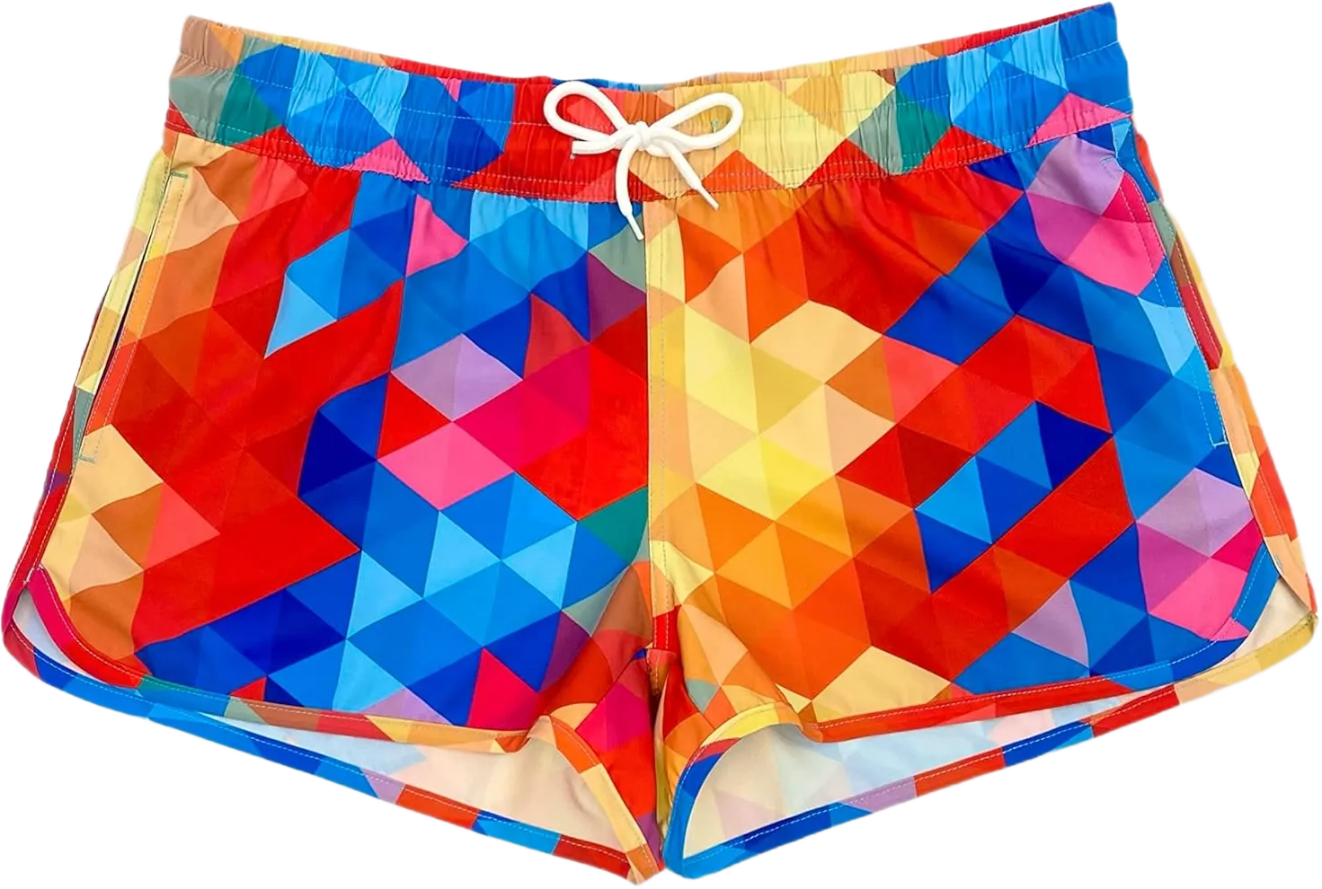 Womens Swim Shorts Quick Dry Swim Trunks with Pockets Swimwear X-Large Geometric Rainbow