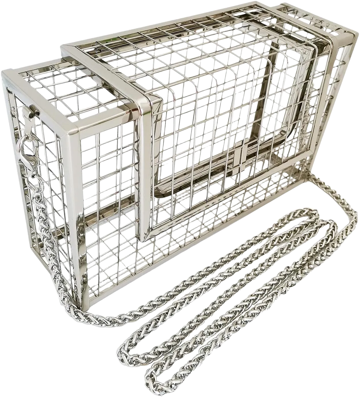 Cage Clutch Purse Evening Bag Metal Transparent Fancy Hollow Out Shoulder Crossbody Caged Handbag for Women