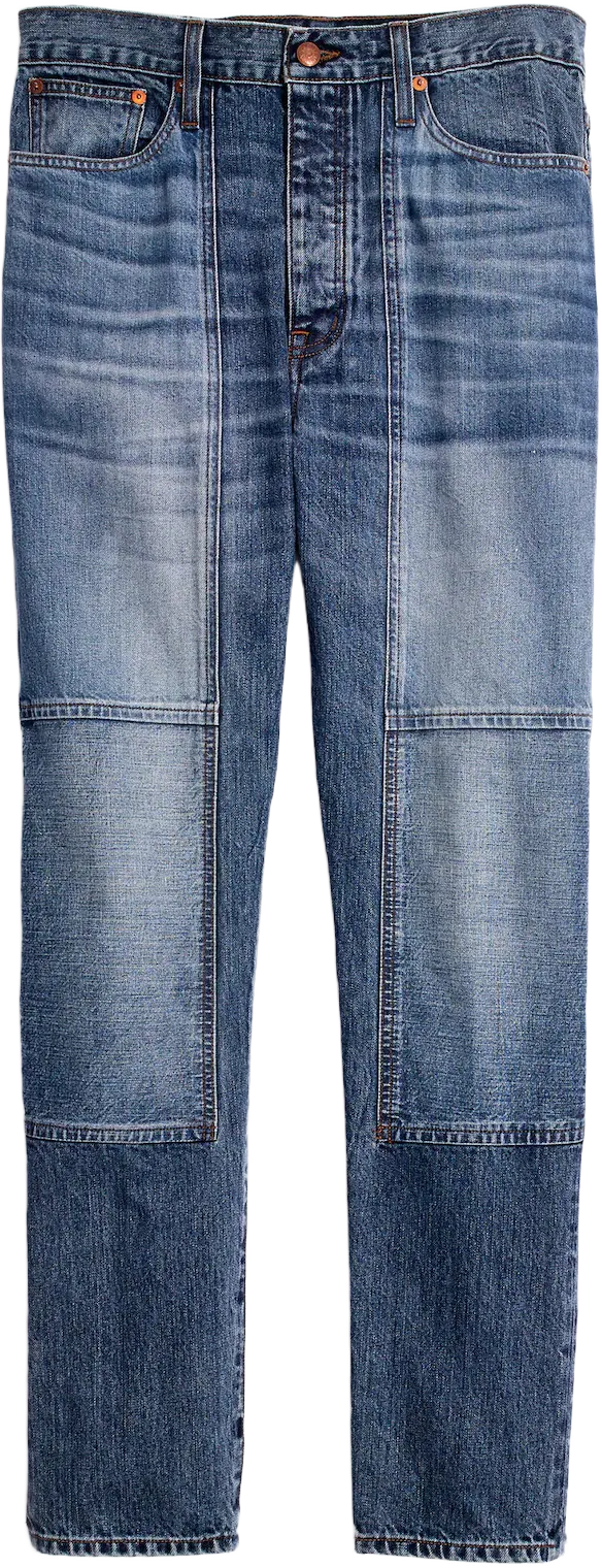 Rivet & Thread High-Rise Slim Boyjeans: Thigh-Patch Edition