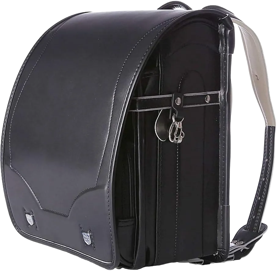 randoseru black backpack ransel japanese school bags boys and girls automatic lock waterpoorf PU leather Black