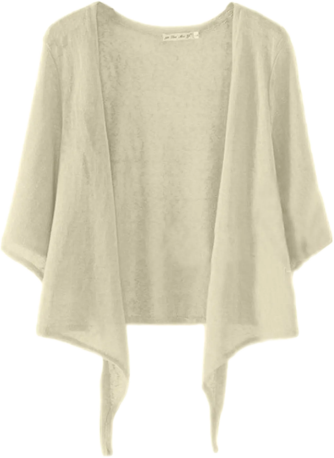 Women's Summer Cardigan Soft Casual Lightweight 3/4 Sleeve Sheer Tie Front Bolero Shrug