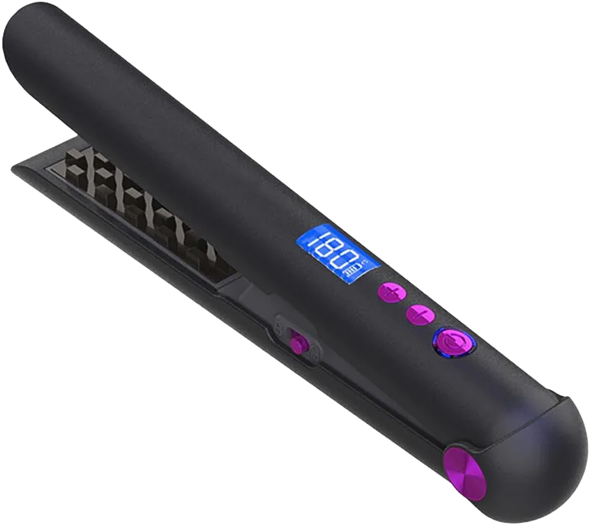 ABHI Cordless Corn Corrugated Hair Curler, Corn Perm Fluffy Curls Portable Hair Waver with LED Display 8 Levels Adjustable Temperature, Small Waves Hair Curling Irons - Black