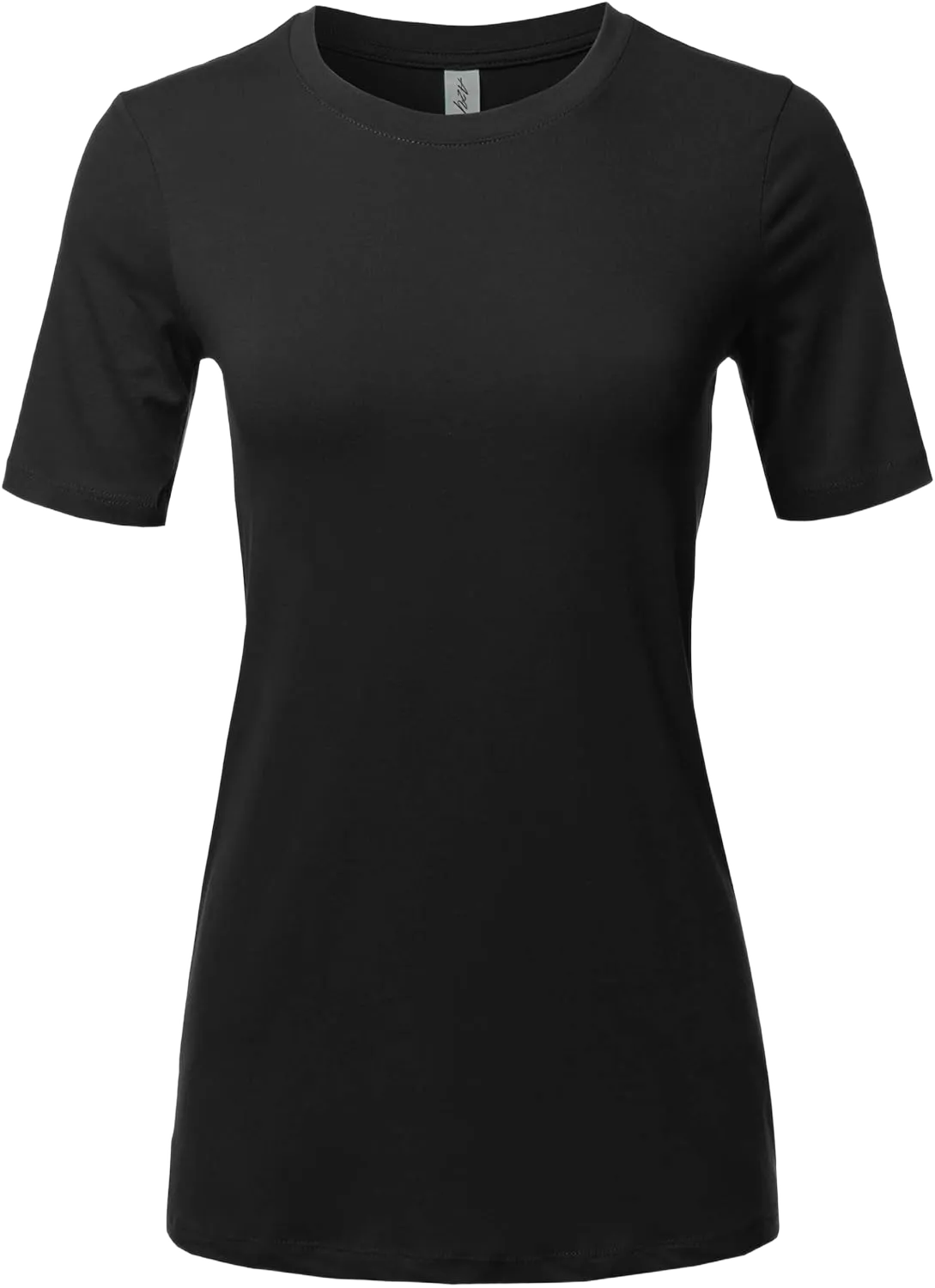 Women's Basic Solid Premium Cotton Short Sleeve Crew Neck T Shirt Tee Tops 3X Black
