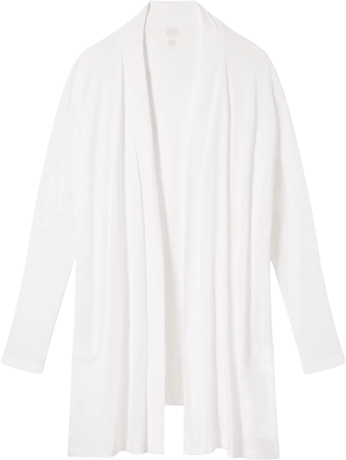 Lunya - Organic Pima Cotton Short Cardigan - Versatile Sleepwear - Oversized Fit with Pockets - Short Cardigans for Women One Size Sincere White