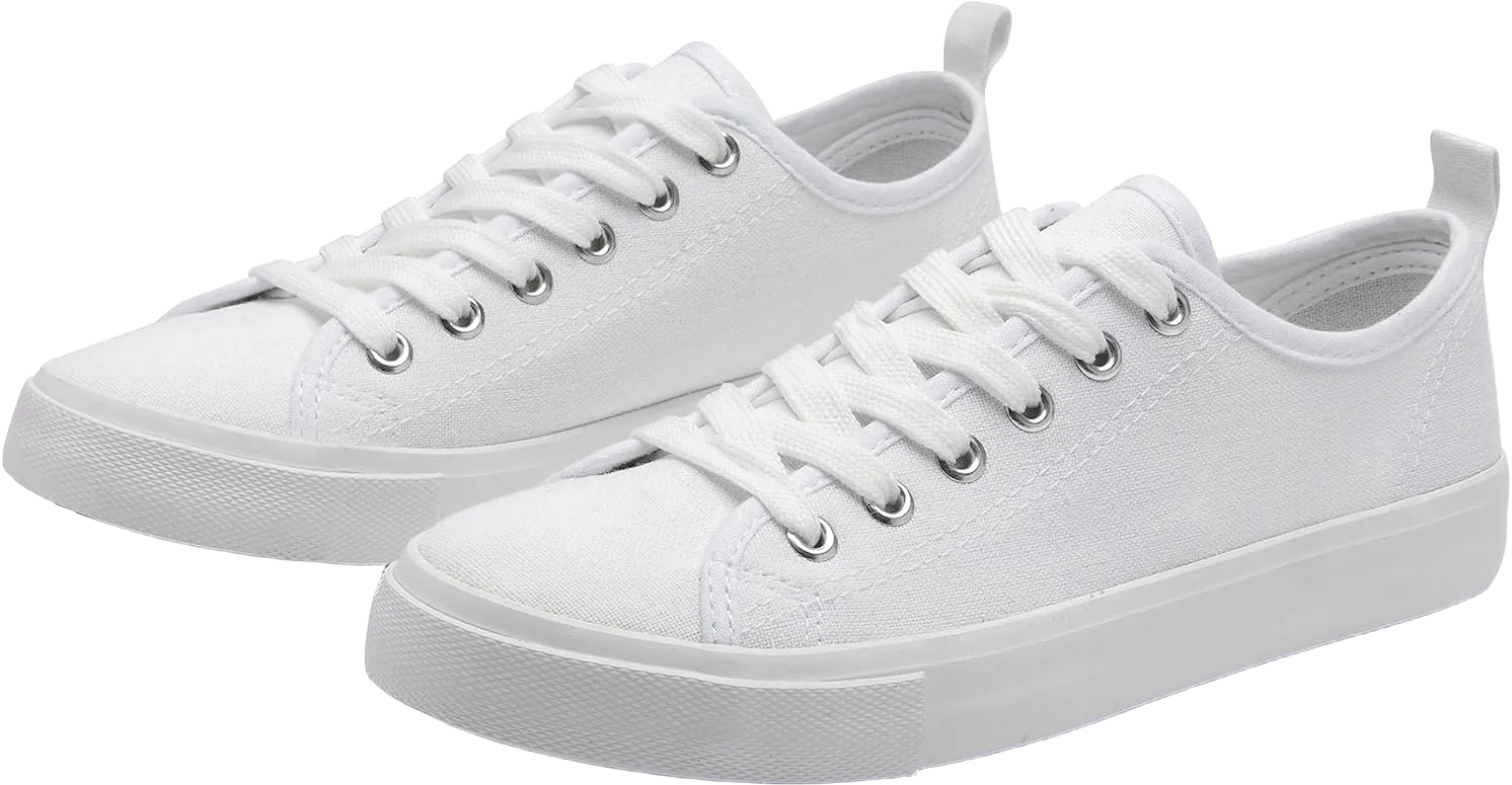 Sneakers for Women Tennis Shoes Canvas Shoes for Women Canvas Sneaker Casual Work 8 White