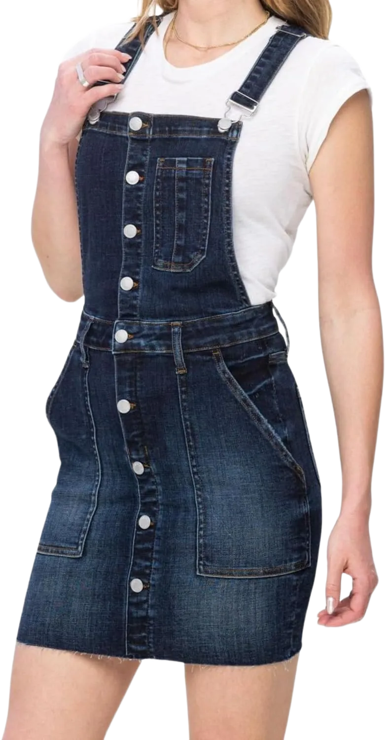 Judy Blue Womens High Waist Denim Overall Skirt, Size Medium at Amazon Women’s Clothing store