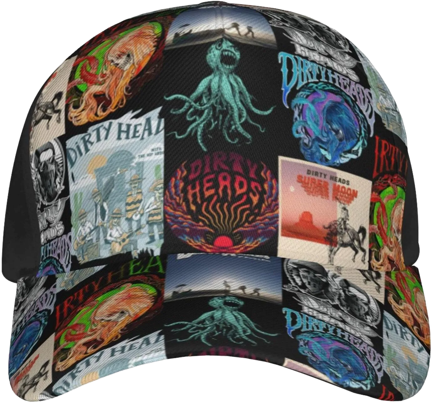Dirty Rock Band Heads Baseball Cap Hat Golf Dad Hat Adjustable Cap for All Seasons Gifts for Women Men Comfortable Outdoor Cap Trucker Hat Unisex Outdoor Headwear for Workouts Black