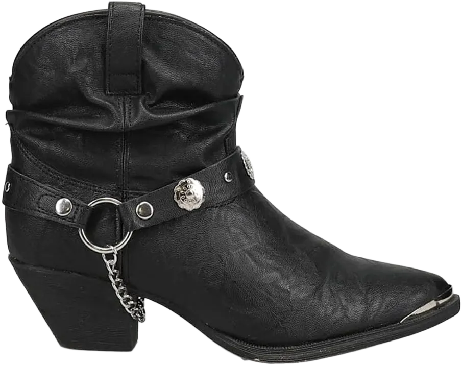 Dingo Womens Fiona Pointed Toe Pull On Casual Boots Ankle - Black