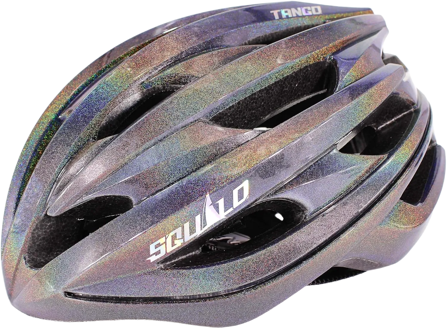 SQUALO Tango Bike Helmet for Men Women Youth, Bicycle Helmets with Fiber LED Light Adjustment Dial Unisex Adults Cycling Helmet for Urban Commuter Mountain Road Biker Large (22.83 - 24.41 inches) Reflective Iridescent