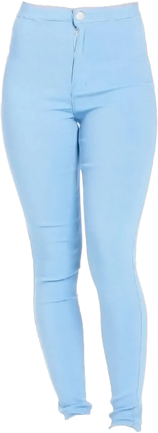 Jean Leggings for Women High Waist Slim Fit Skinny Leg Pull on Jeans Classic Stretch Wash Tapered Denim Pants Large Light Blue