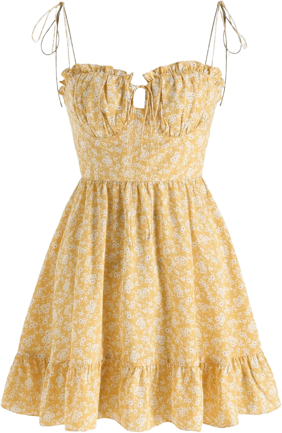 CIDER Womens Summer Dresses Floral Spaghetti Strap Cute Vacation Sundress Dress Boho Casual Outfits Medium Ginger