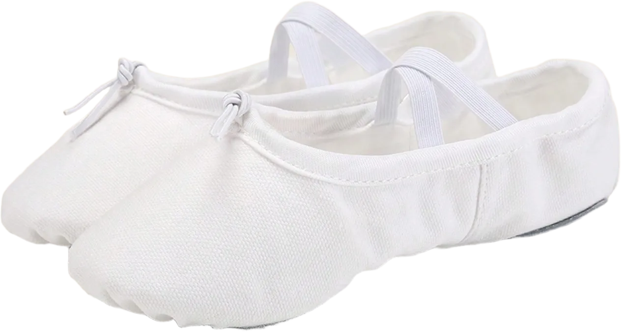 White Ballet Shoes Canvas Flat Ballet Dancing Slippers Dance Shoes For Adult Women Kids Children Classic Split-Sole Soft Leather