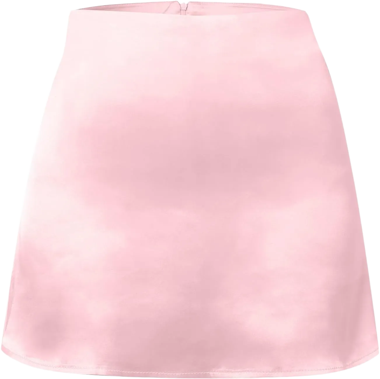 Womens Mini Skorts Casual High Waisted Stain Silk Zipper Satin Ribbon Lined Skirt Bodycon Short Skirts