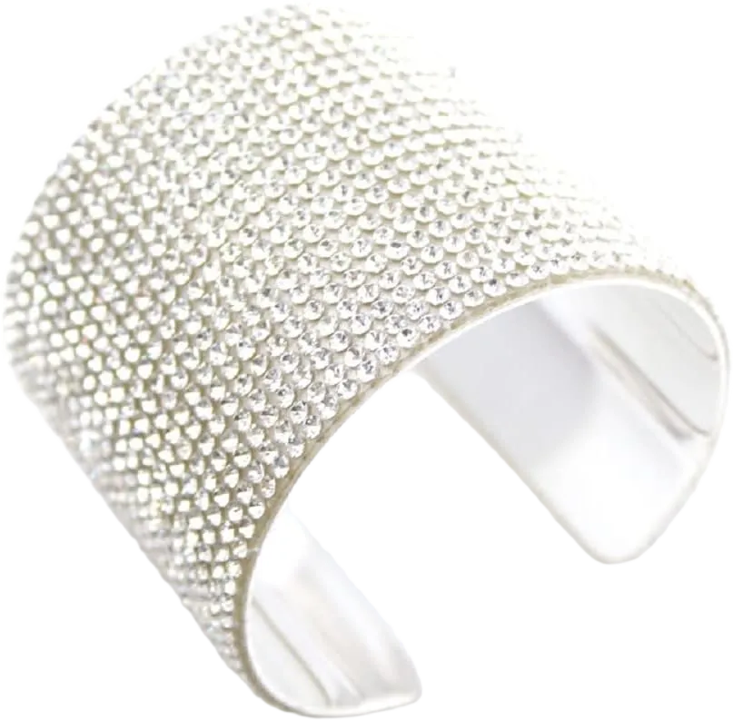 Fuqimanman2020 Multi Rows Rhinestone Bracelet Crystal Wide Arm Cuff Bangle for Women Bridal Statement Party Wedding Prom Jewelry Silver