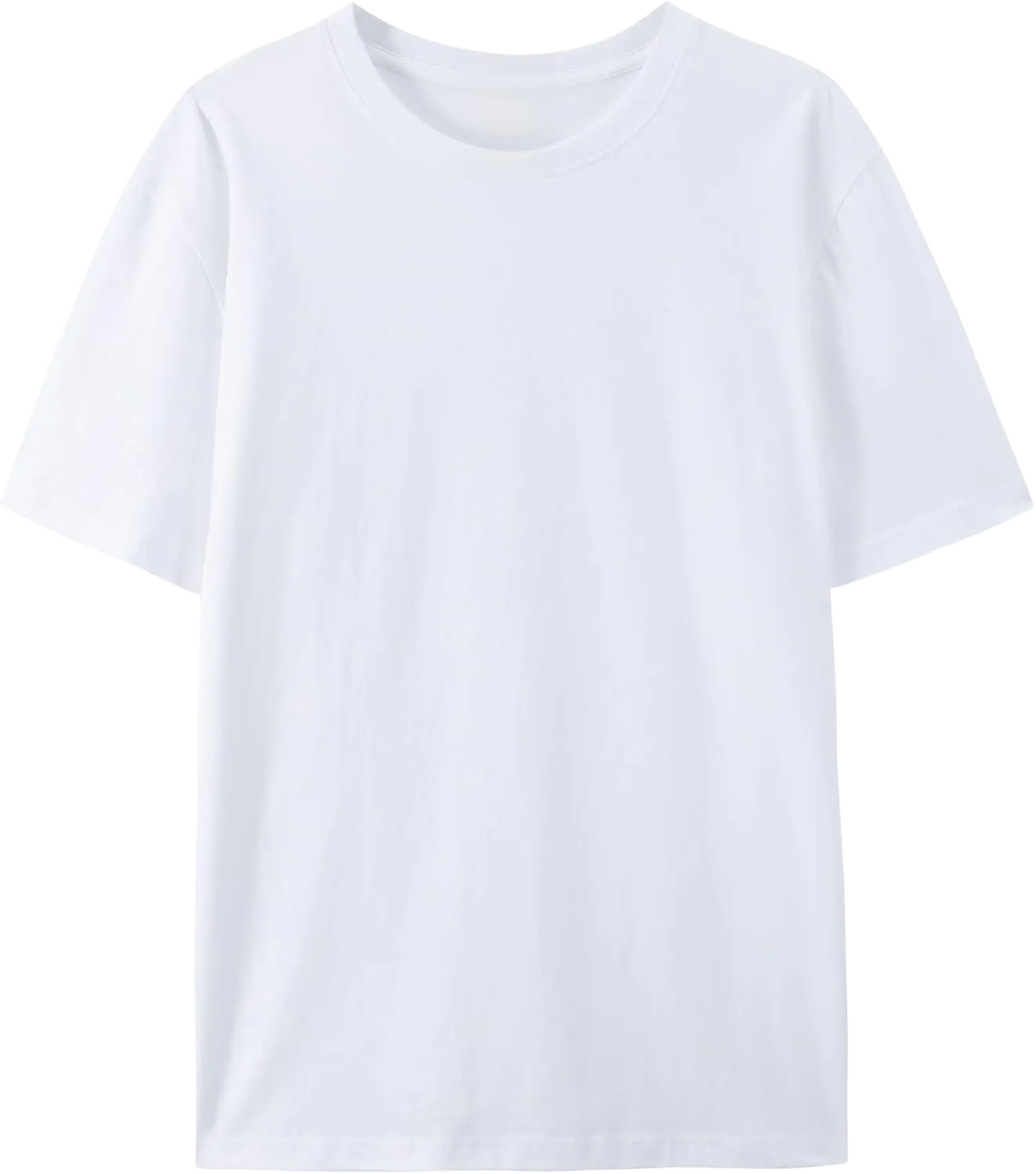 Unisex 100% Cotton Crewneck T Shirt, Regular Fit Casual Short Sleeve Tee, Trendy Colorful Solid T-Shirt