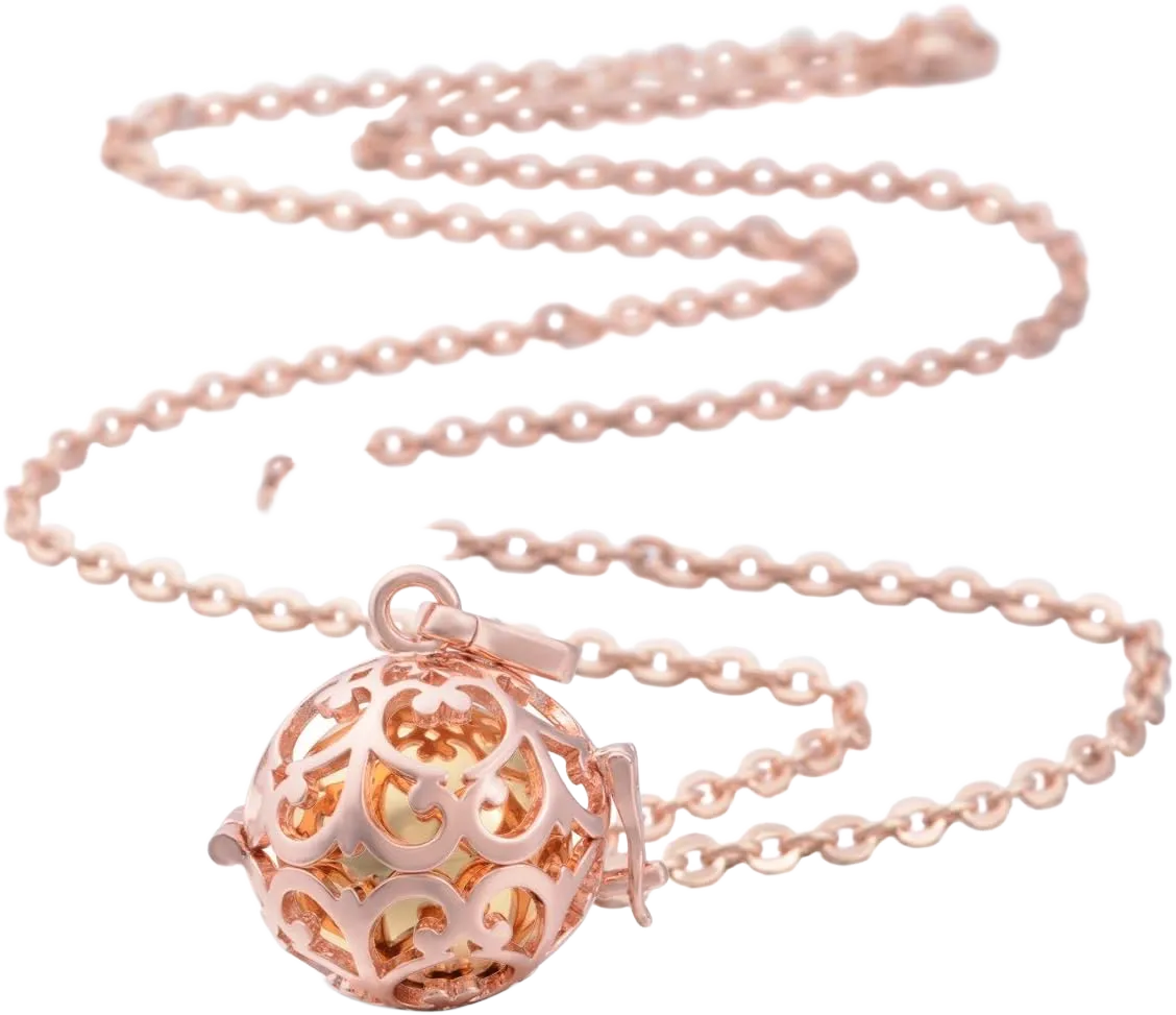 EUDORA Harmony Bola Rose Gold Angel Caller Pregnancy Women Necklace Wishing Chime Mexico Ball Lockets Pendant