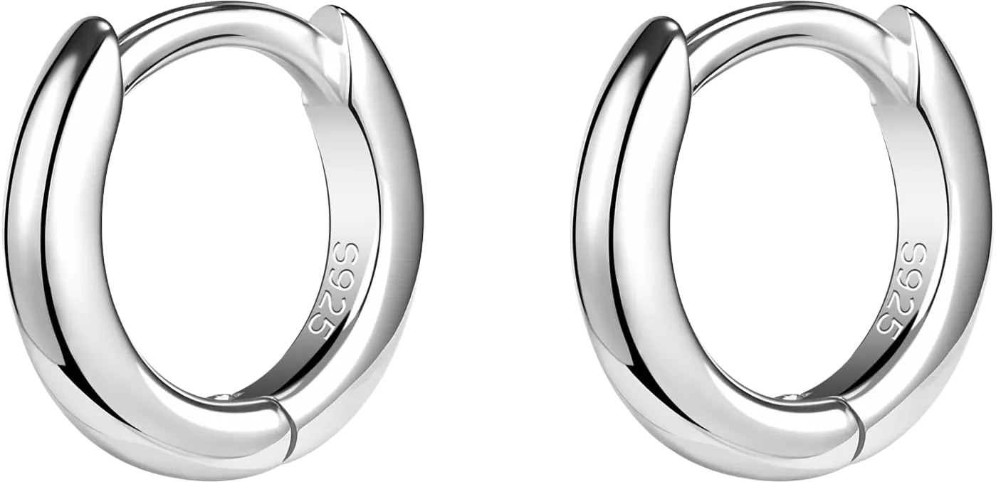 AoedeJ 925 Sterling Silver Hoop Earrings for Women Small Hoopsfor Second Hole Hoops Sterling Silver Huggie Earrings for Girls 6mm Hoops