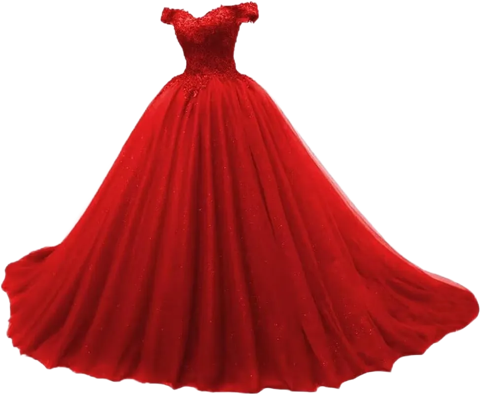 XYAYE Women's Puffy Tulle Quinceanera Dresses Ball Gown Off Shoulder Lace Prom Dresses Sweet 15 Party Gowns XY063 24 Plus Red