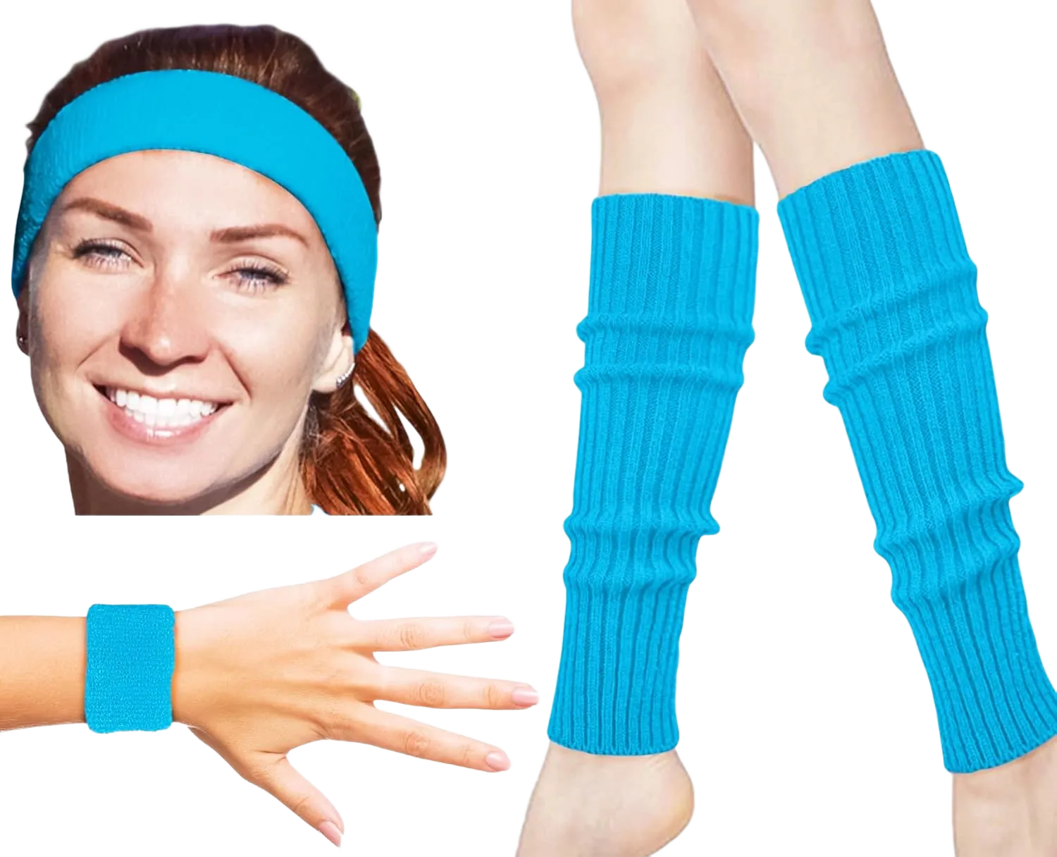 Zilo Novelties 80s Workout Costumes for Women | 80s Accessories For Women | 80s Leg Warmers Set Blue