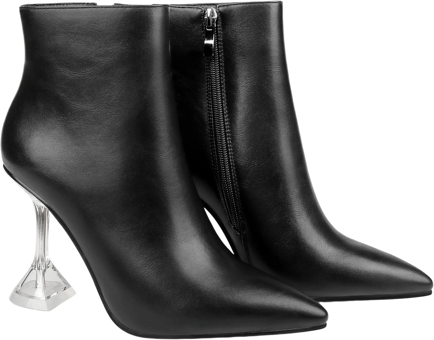Zzheels Women's Closed Pointed Toe Stilettos Heels Ankle Boots for Autumn Winter Dress Booties