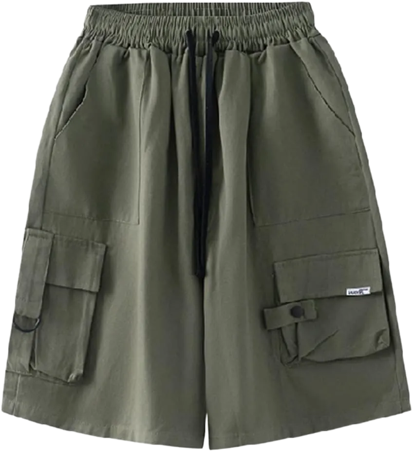 Linsennia Cargo Shorts for Women High Waisted Cotton Baggy Y2k Summer Bermuda Shorts Knee Length Casual Streetwear Harajuku Medium Army Green