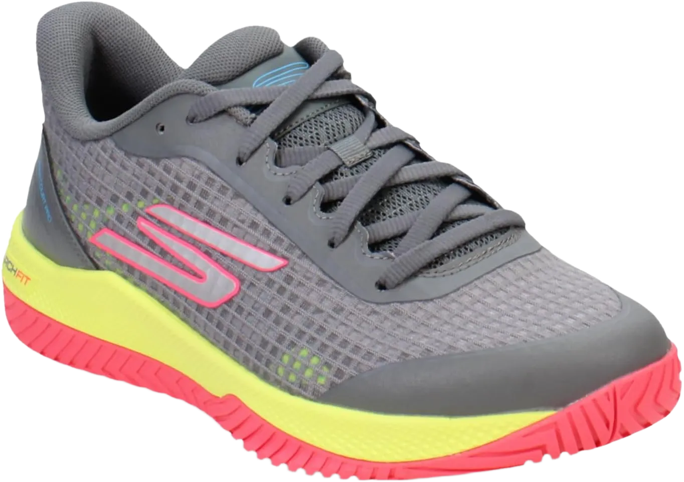 Skechers Women's Viper Court Pro Pickleball Sneaker 6.5 Grey/Pink 2