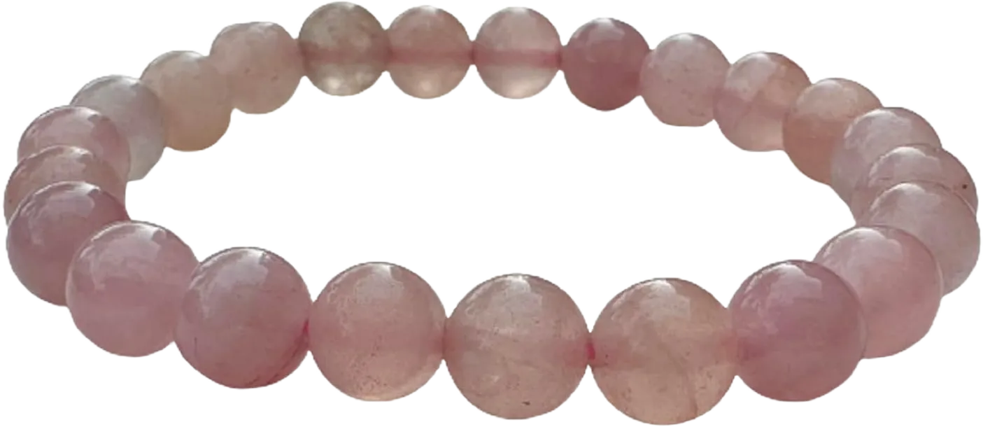 GAF TREASURES Crystal Bead Bracelet, Genuine Stretch Gemstone Bracelet, Healing Crystal Bracelet, Gift for Men & Women Rose Quartz 2 Bracelets