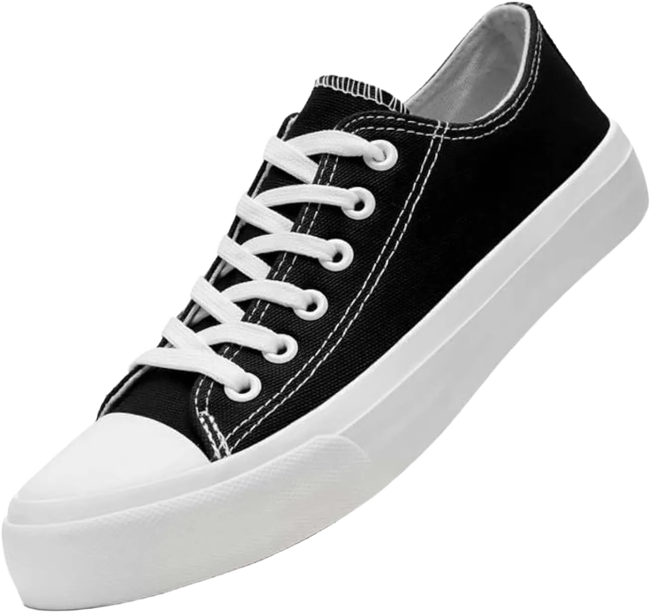LUMUBBY Women's Canvas Fashion Sneakers, Red, Casual, Walking, Flat Sole, Lace-Up, All Seasons