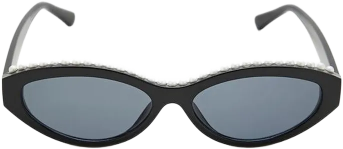 Faux Pearl Oval Sunglasses