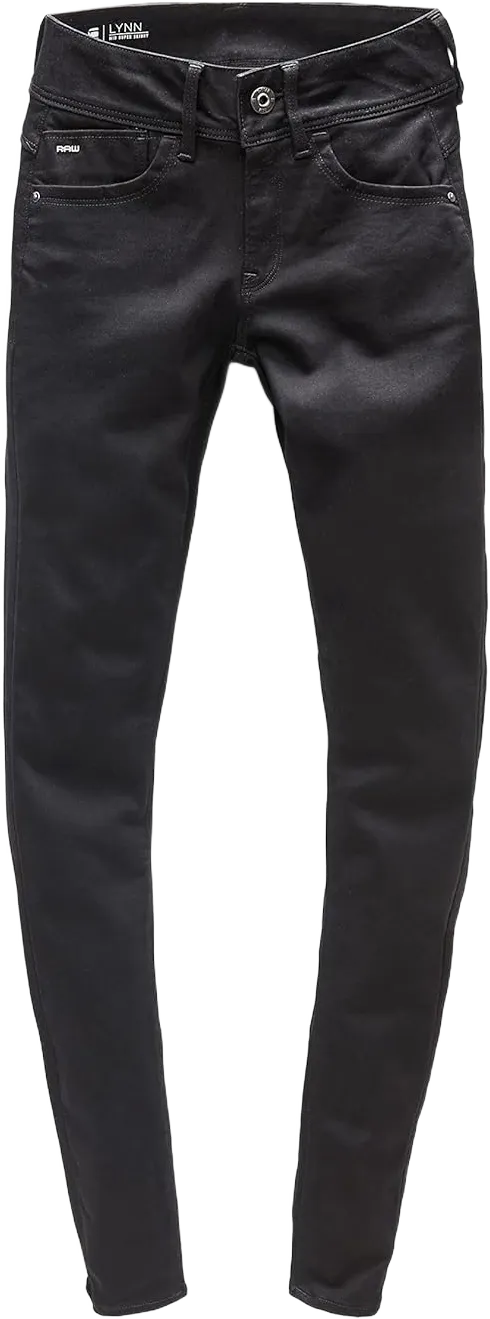 G-STAR RAW Women's Lynn D Mid Rise Super Skinny Fit Jeans 25W x 34L Pitch Black B964-a810