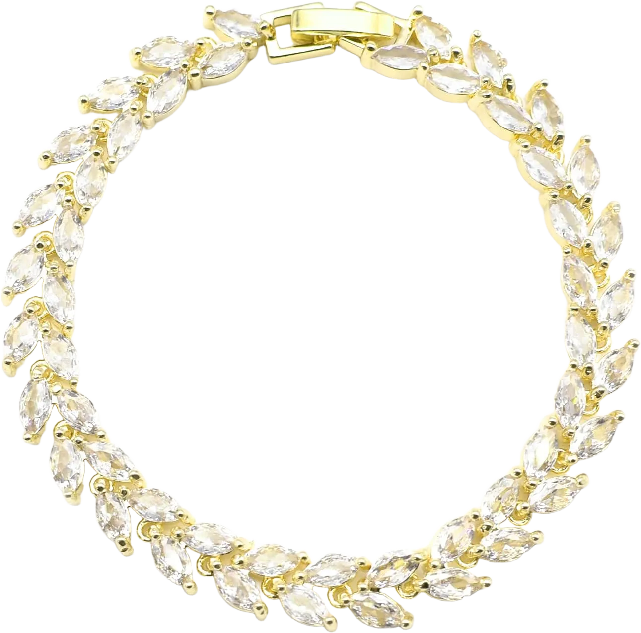 Tennis Bracelet for Women Wedding Bracelets for Brides Ears of Wheat Cubic Zircon Fashion Jewelry Gifts for Female | Silver/Yellow Gold/Rose Gold Plated
