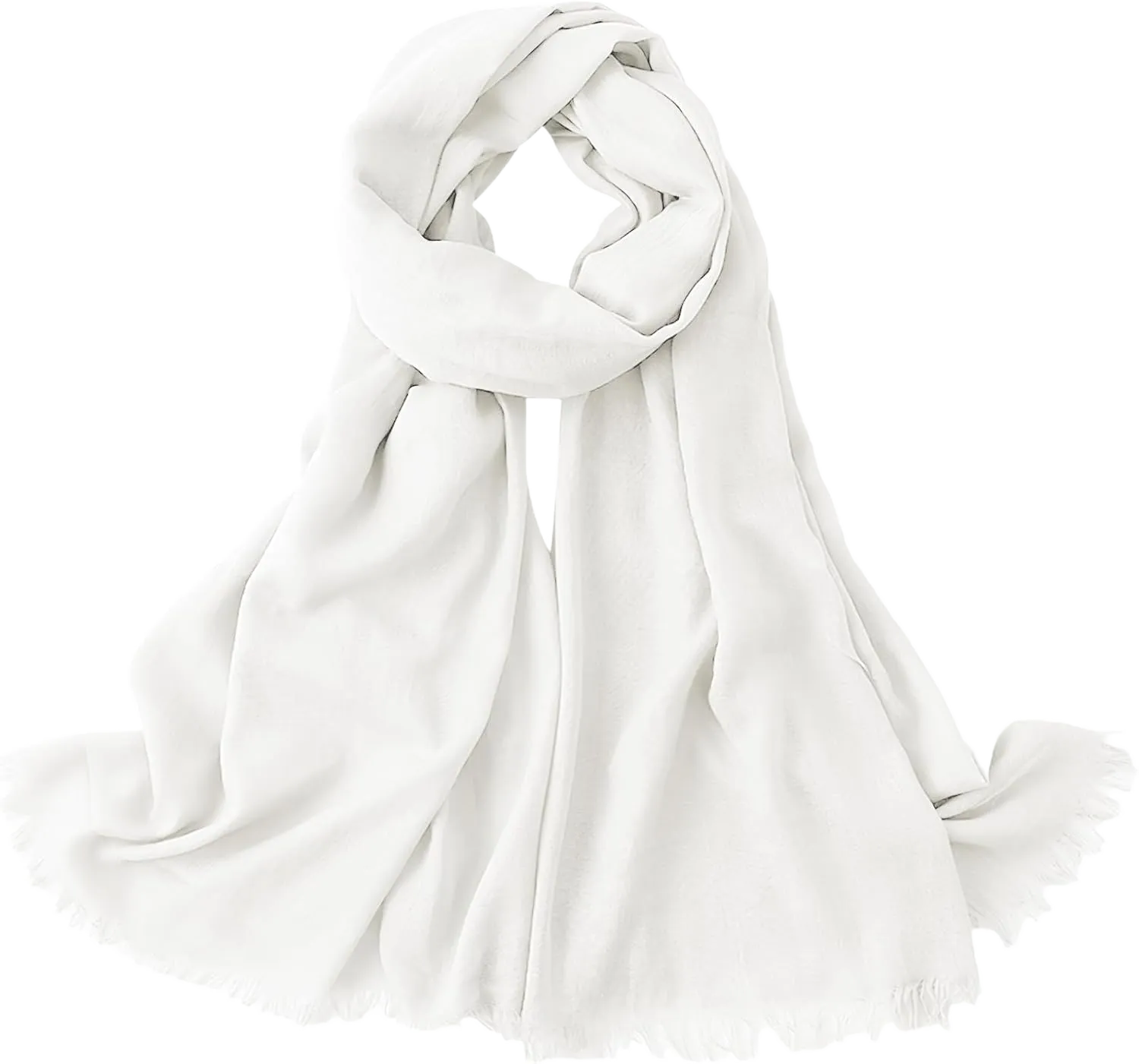 Extra Large Cotton Linen Shawl Wrap for Women, 77 x 40 In Elegant White Scarf with UV Protection Breathable Lightweight Head Cover Hijab for Beach Travel Daily Wear Soft Windproof Fashion Accessories