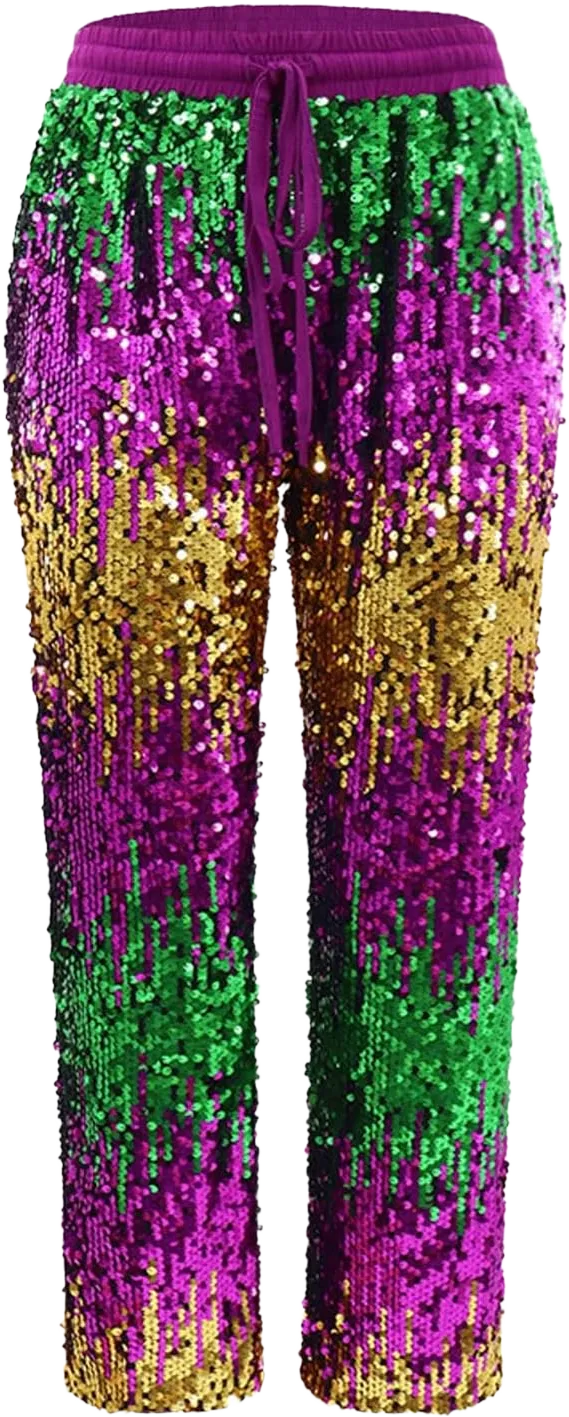 Womens Mardi Bottoms Purple Green Yellow High Waist Flare Pants（1） Running Leg Warmers Women B-purple Medium