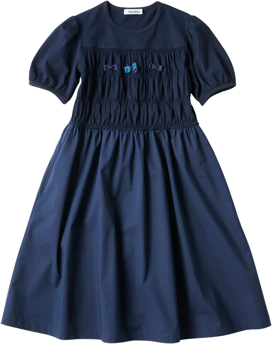 smocked cotton midi dress
