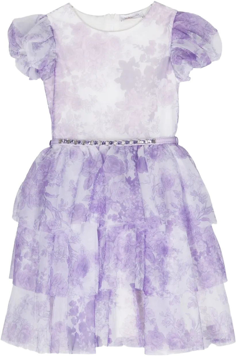 floral-print crystal-embellished dress