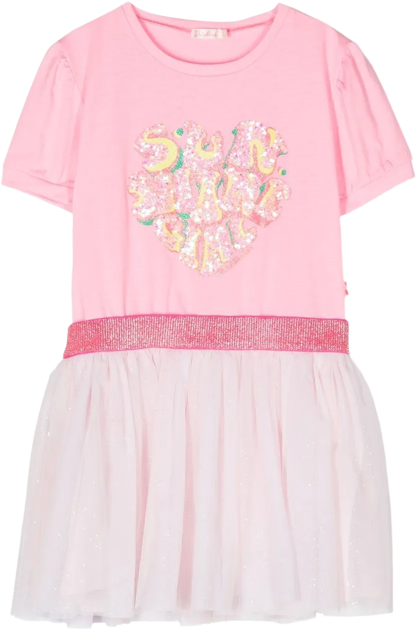 sequin-embellished short-sleeved dress