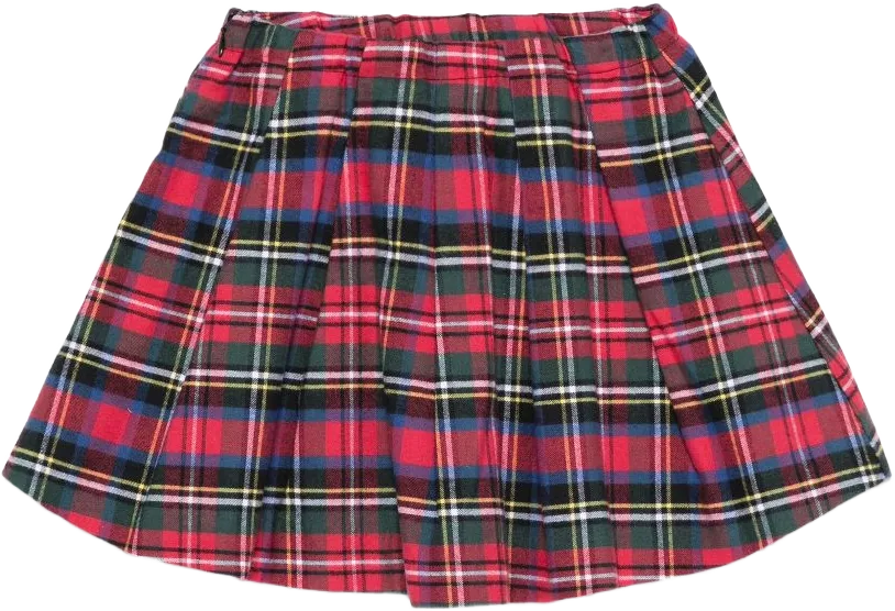 tartan pleated midi skirt