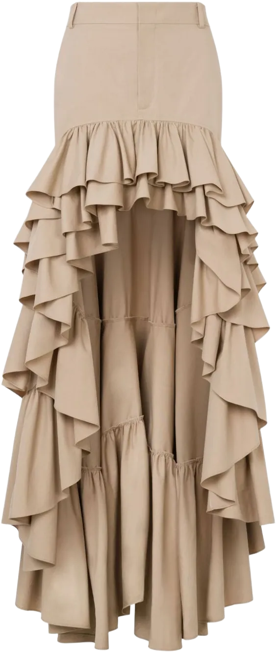 ruffled maxi skirt 