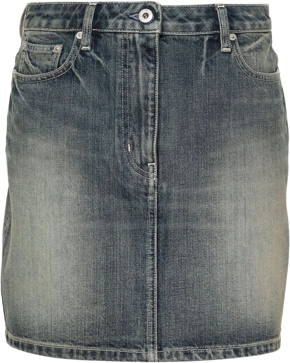 logo-embroidered cotton miniskirt