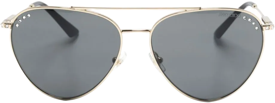 crystal-embellished pilot-frame sunglasses