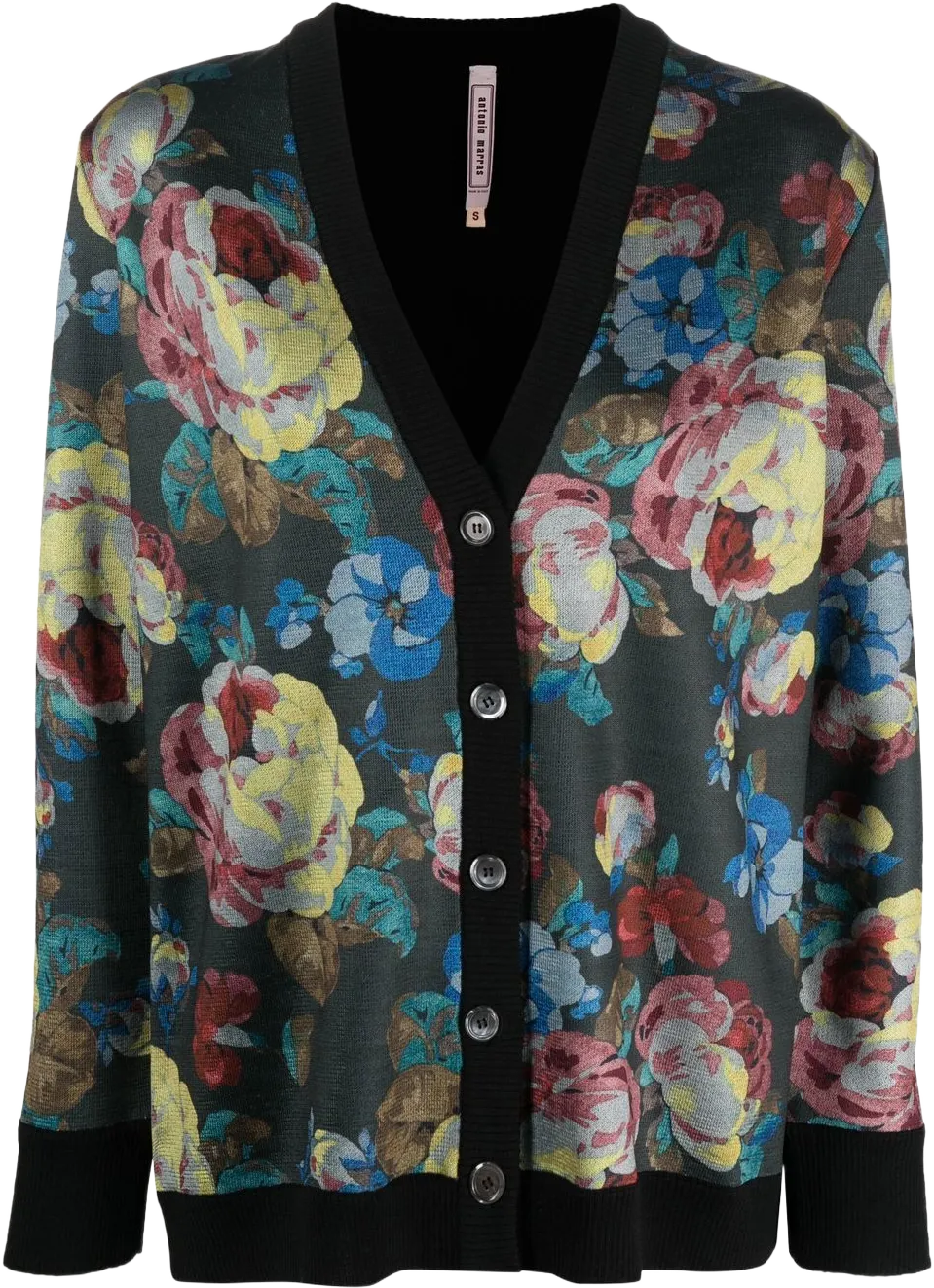 Weste floral-knit cardigan