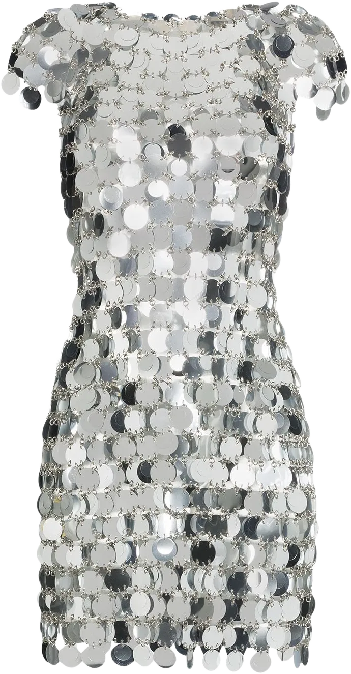 sequin chain-disc mini dress