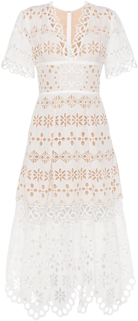 broderie anglaise midi dress