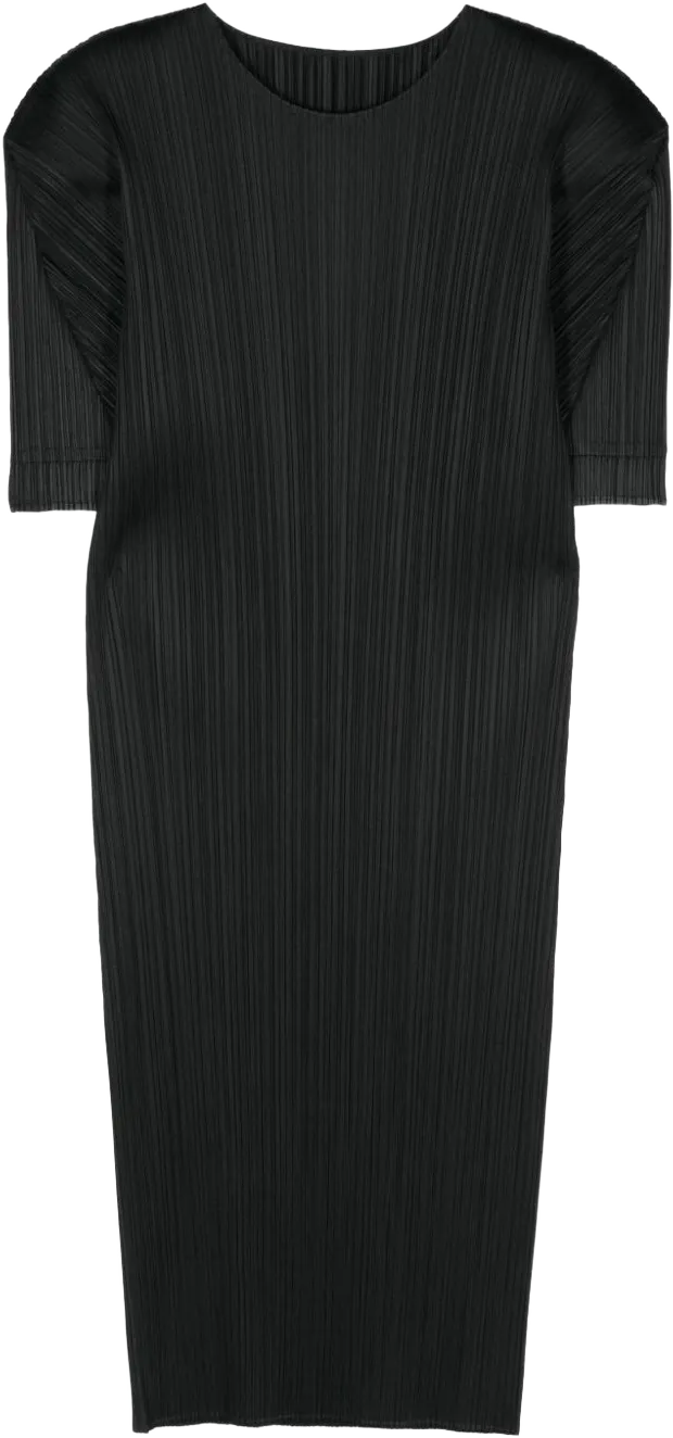 pleated short-sleeved T-shirt dress