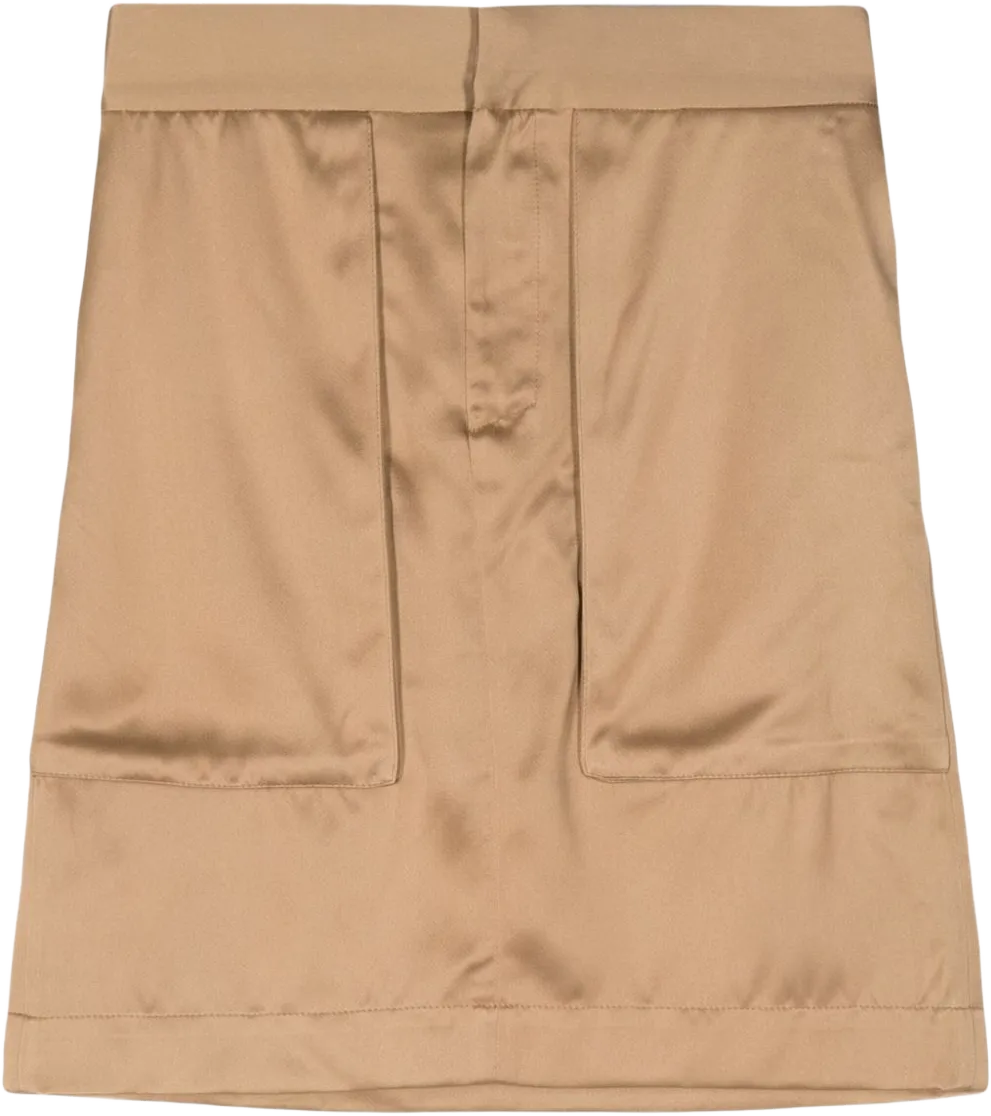 panelled elasticated-waistband skirt